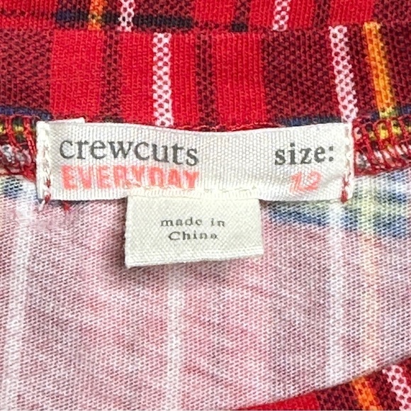 Crewcuts red plaid ruffle girls top size 12 - Picture 5 of 6